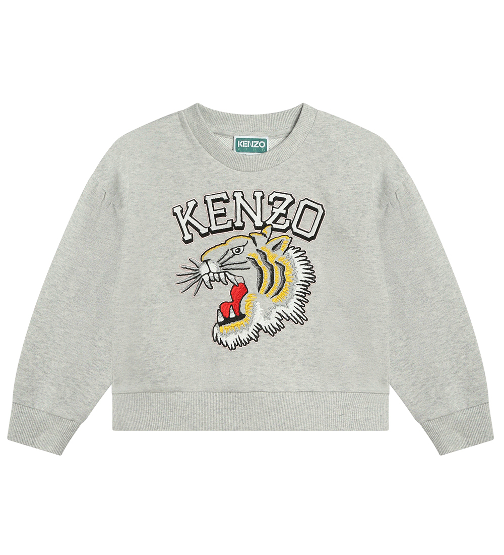 Kenzo Sweatshirt - Gråmeleret m. Tiger