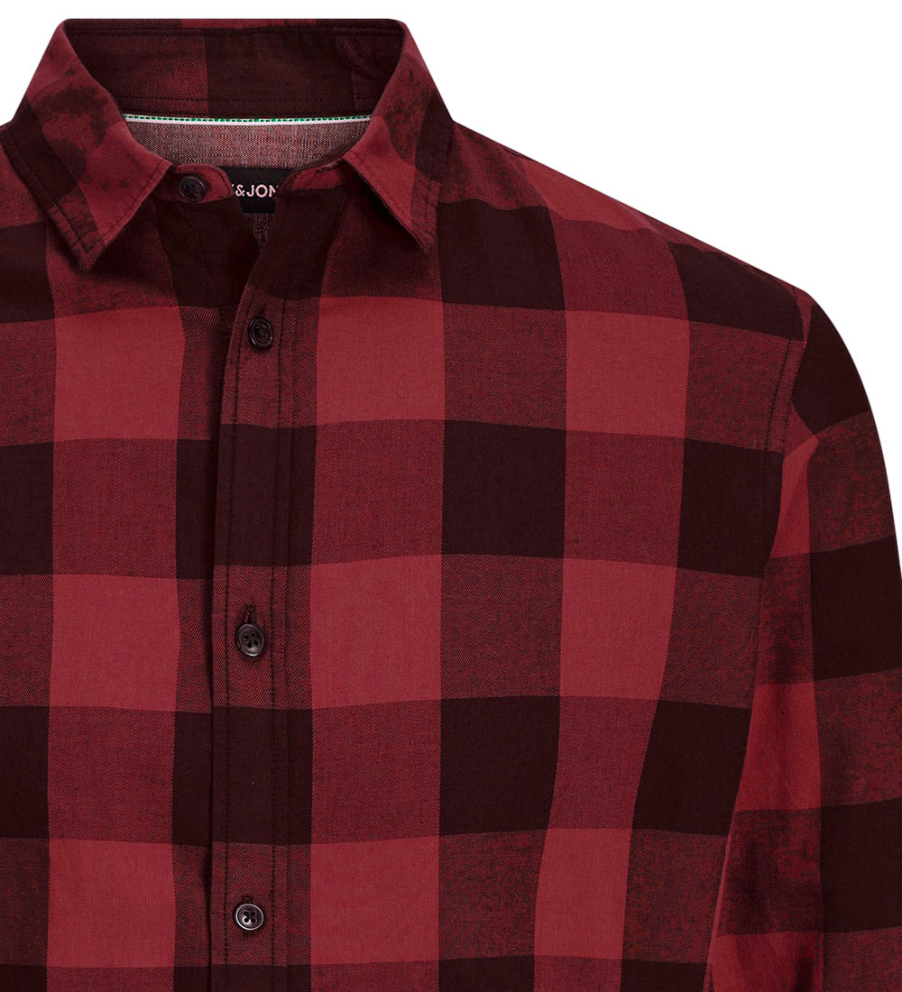 Jack & Jones Skjorte - Noos - JJEgningham - Brick Red/Checks