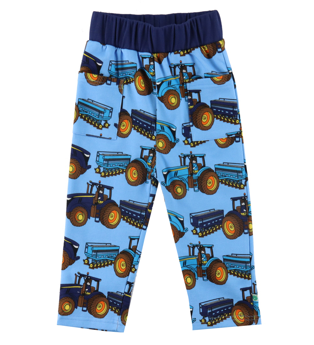 Småfolk Sweatpants - Blue Grotto m. Traktorer