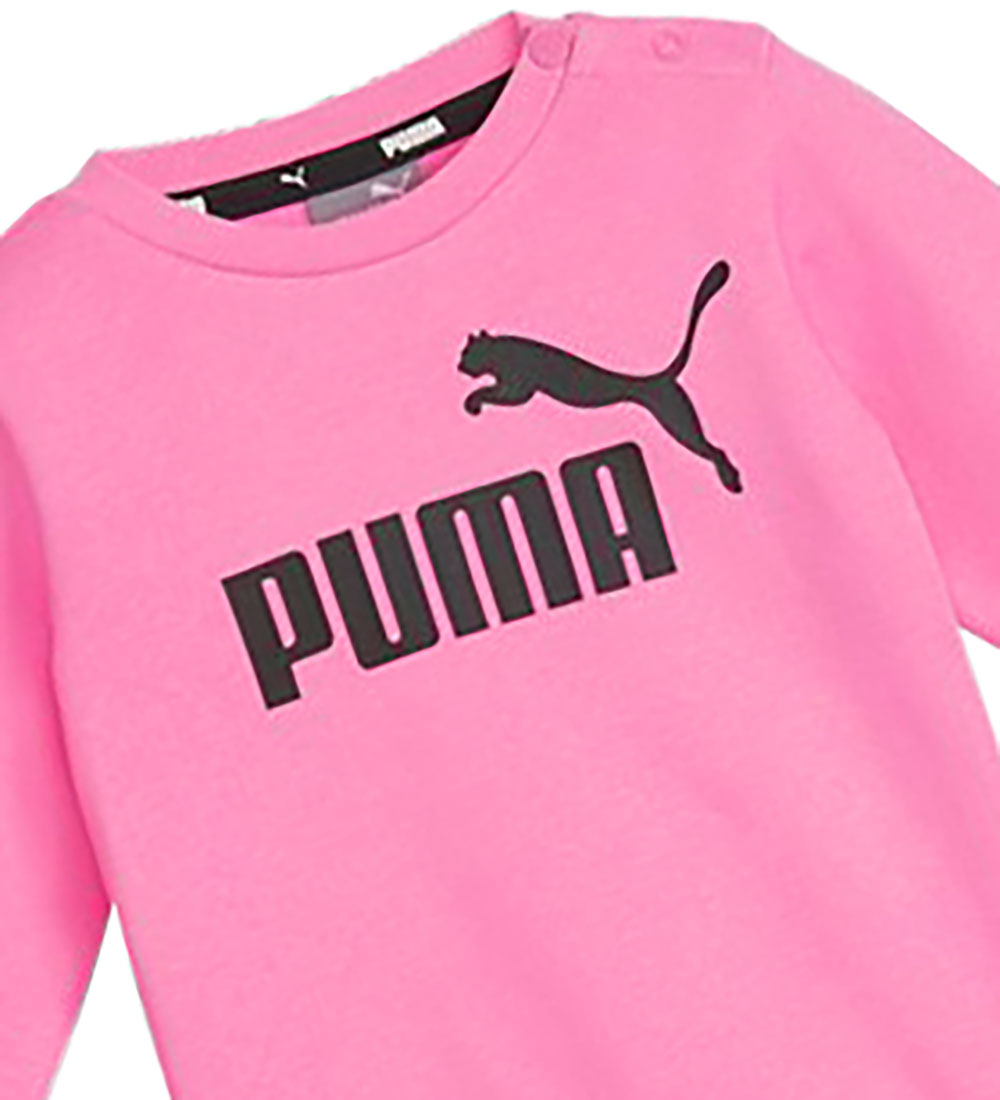 Puma Sweatsæt - Minicats ESS Crew Jogger - Fast Pink
