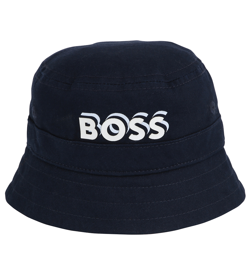 BOSS Bøllehat - Navy m. Hvid/Lyseblå