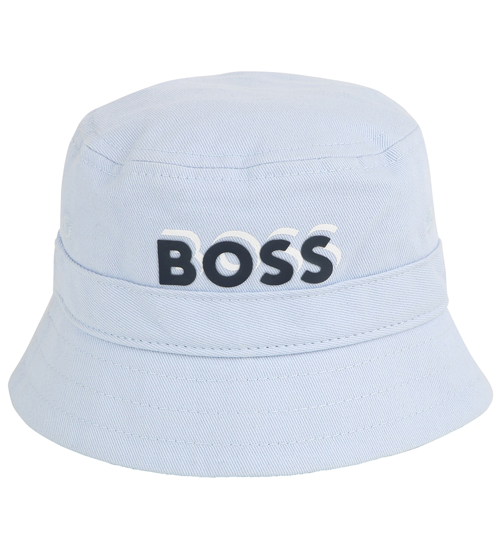 BOSS Bøllehat - Lyseblå m. Navy/Hvid