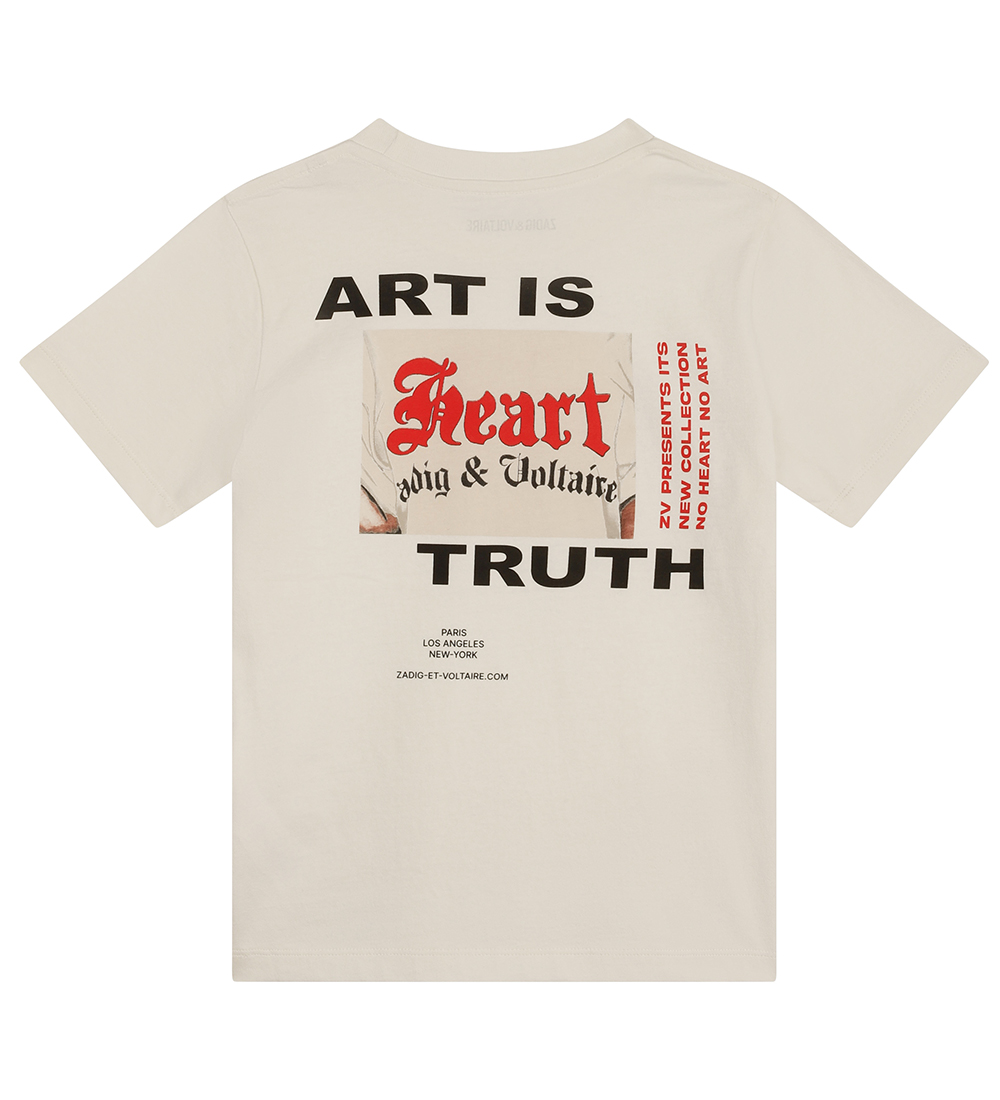 Zadig & Voltaire T-shirt - Kita - Cream m. Tekst
