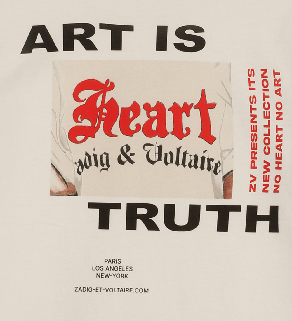 Zadig & Voltaire T-shirt - Kita - Cream m. Tekst