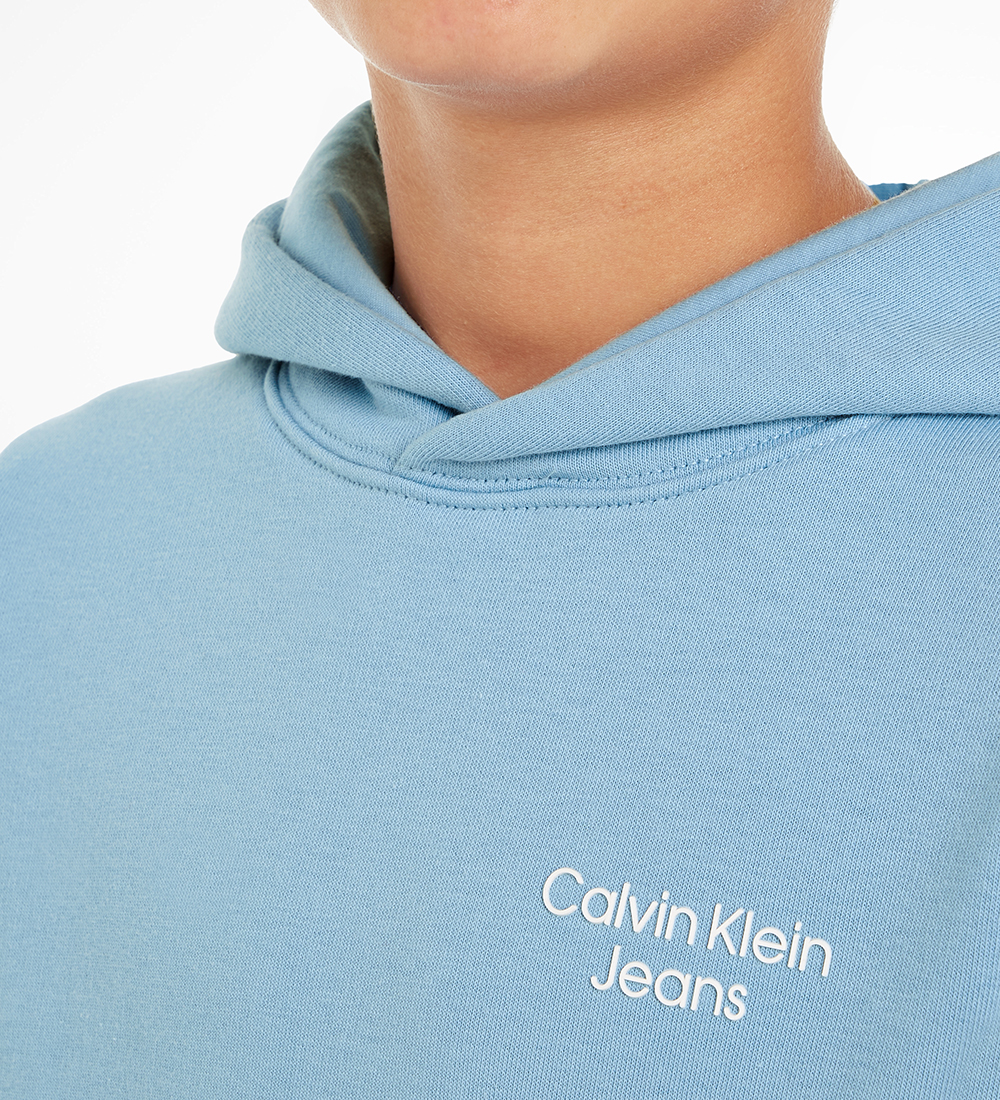 Calvin Klein Hættetrøje - Stack Logo - Dusk Blue