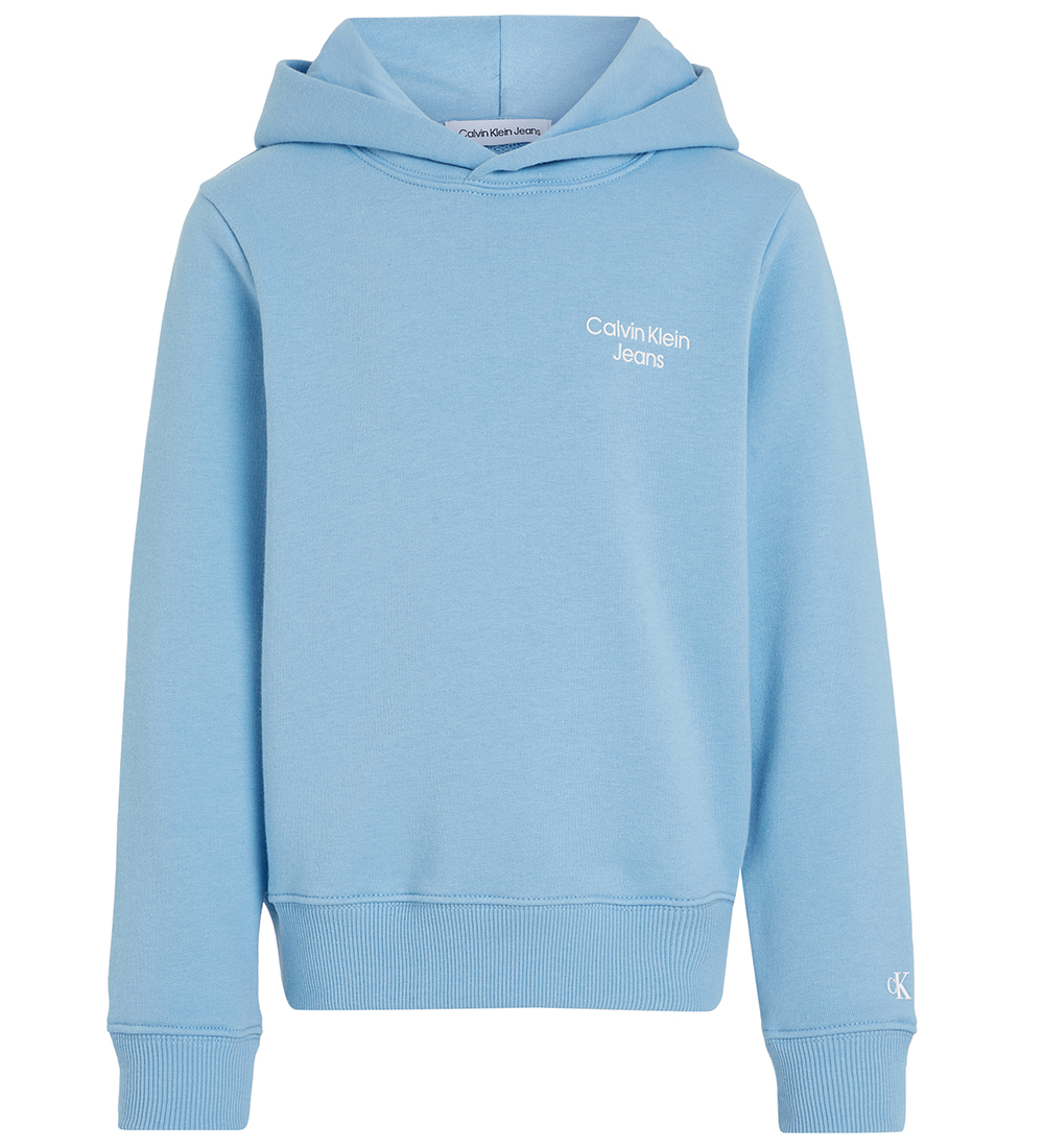 Calvin Klein Hættetrøje - Stack Logo - Dusk Blue