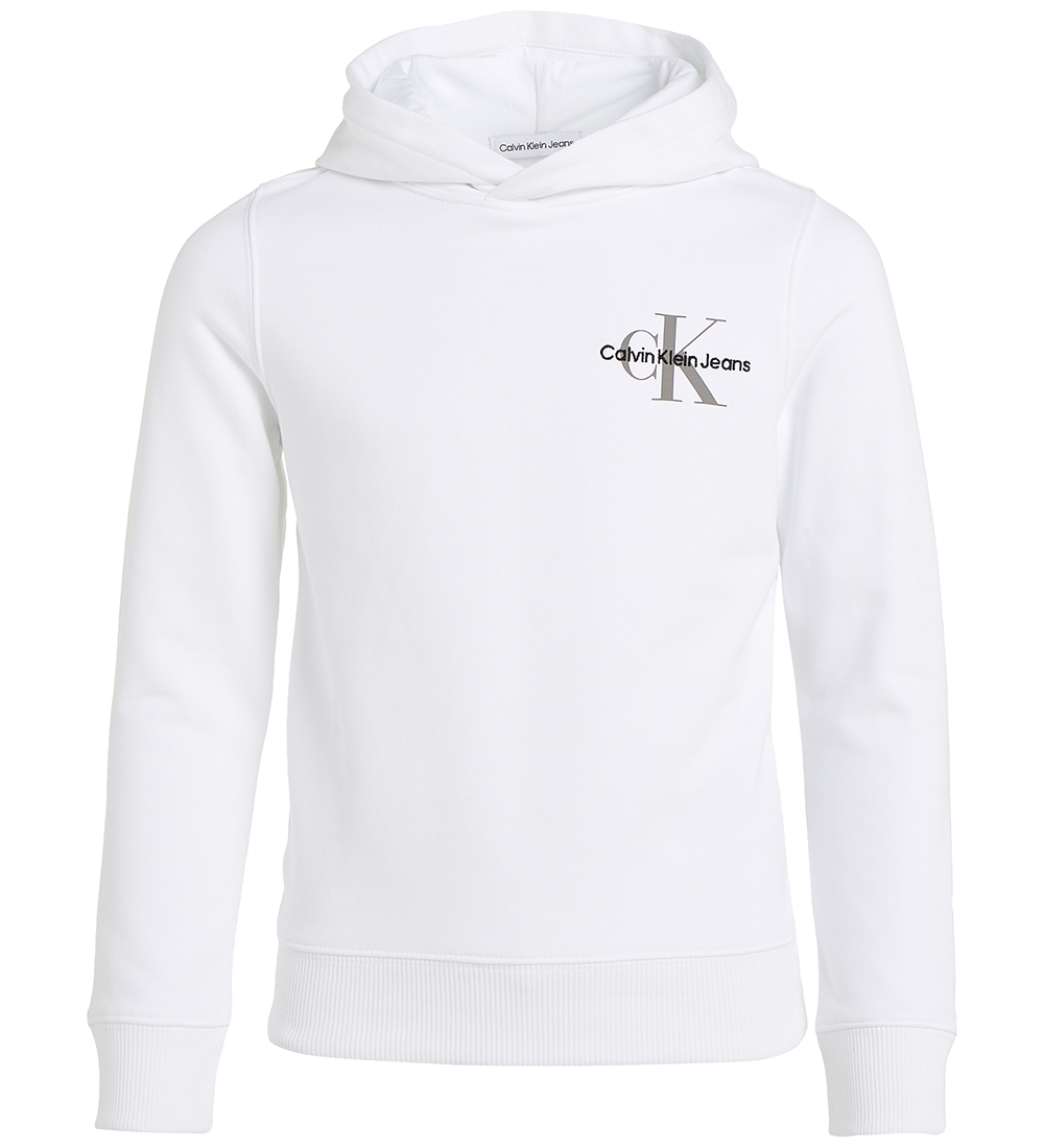 Calvin Klein Hættetrøje - Small Monogram - Bright White