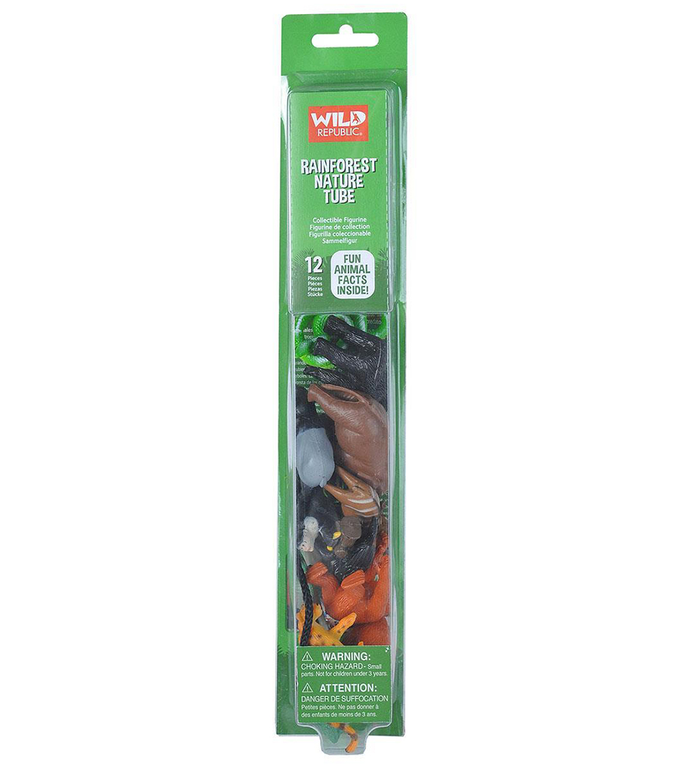 Wild Republic Figurer - Nature Tube - 12 stk. - Regnskovens Dyr