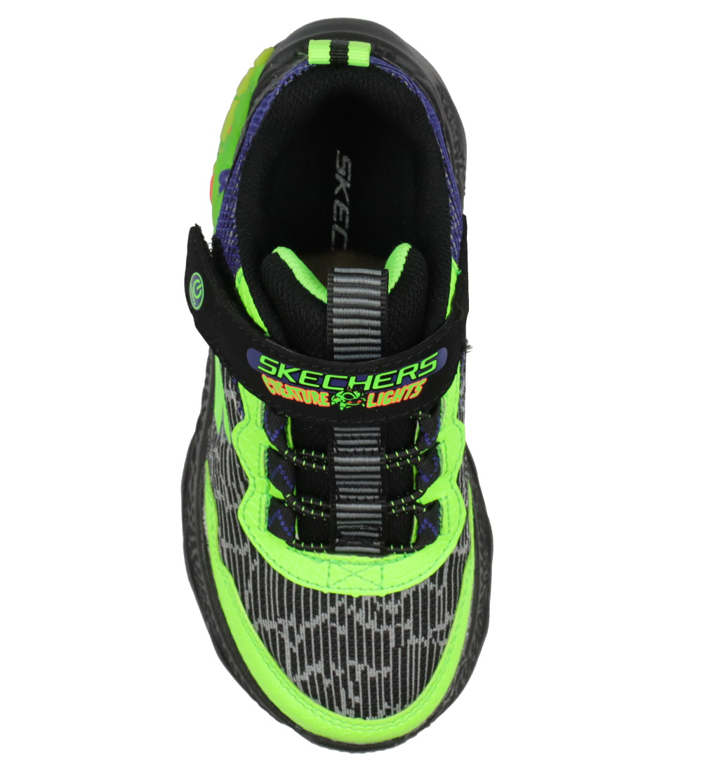 Skechers Sko m. Lys - Creature Lights - Sort/Lime