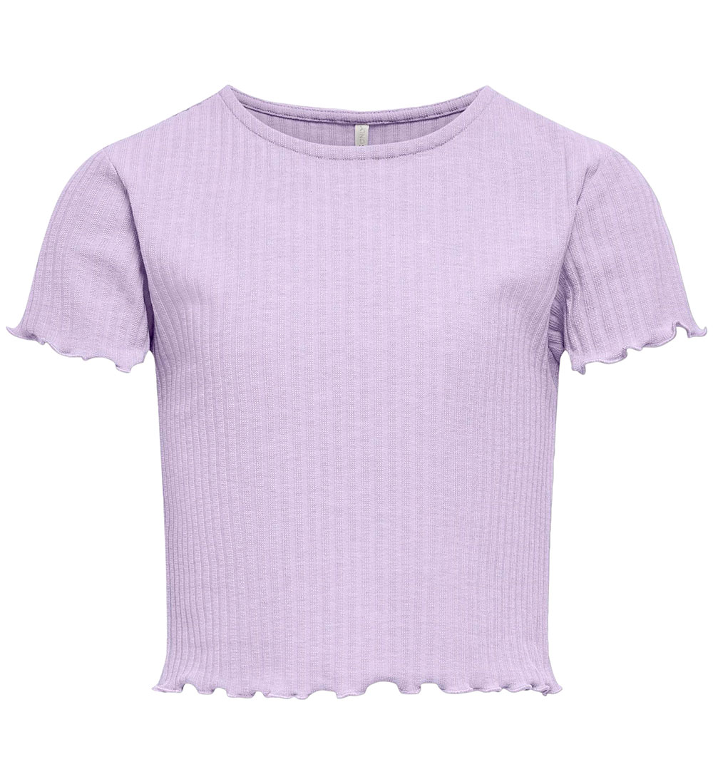 Kids Only T-shirt - KogNella - Rib - Noos - Pastel Lilac