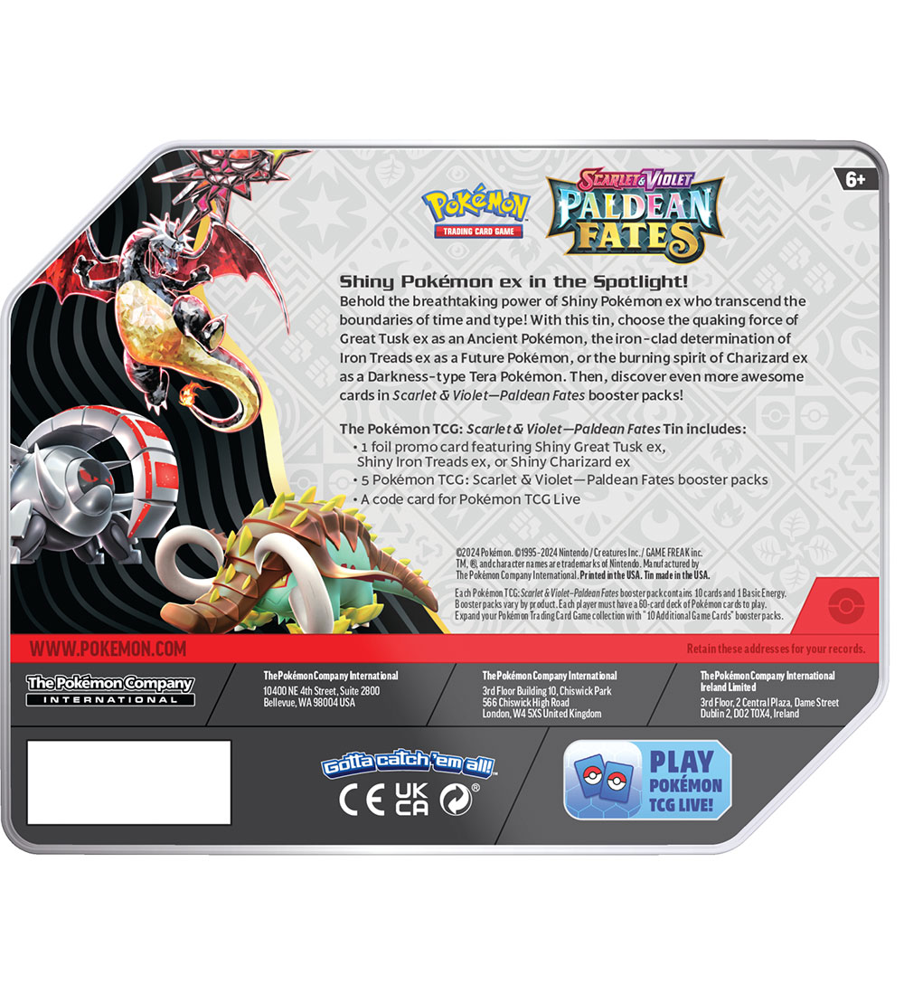 Pokémon Samlekort - Scarlet & Violet - Paldean Fates Tin - Shiny