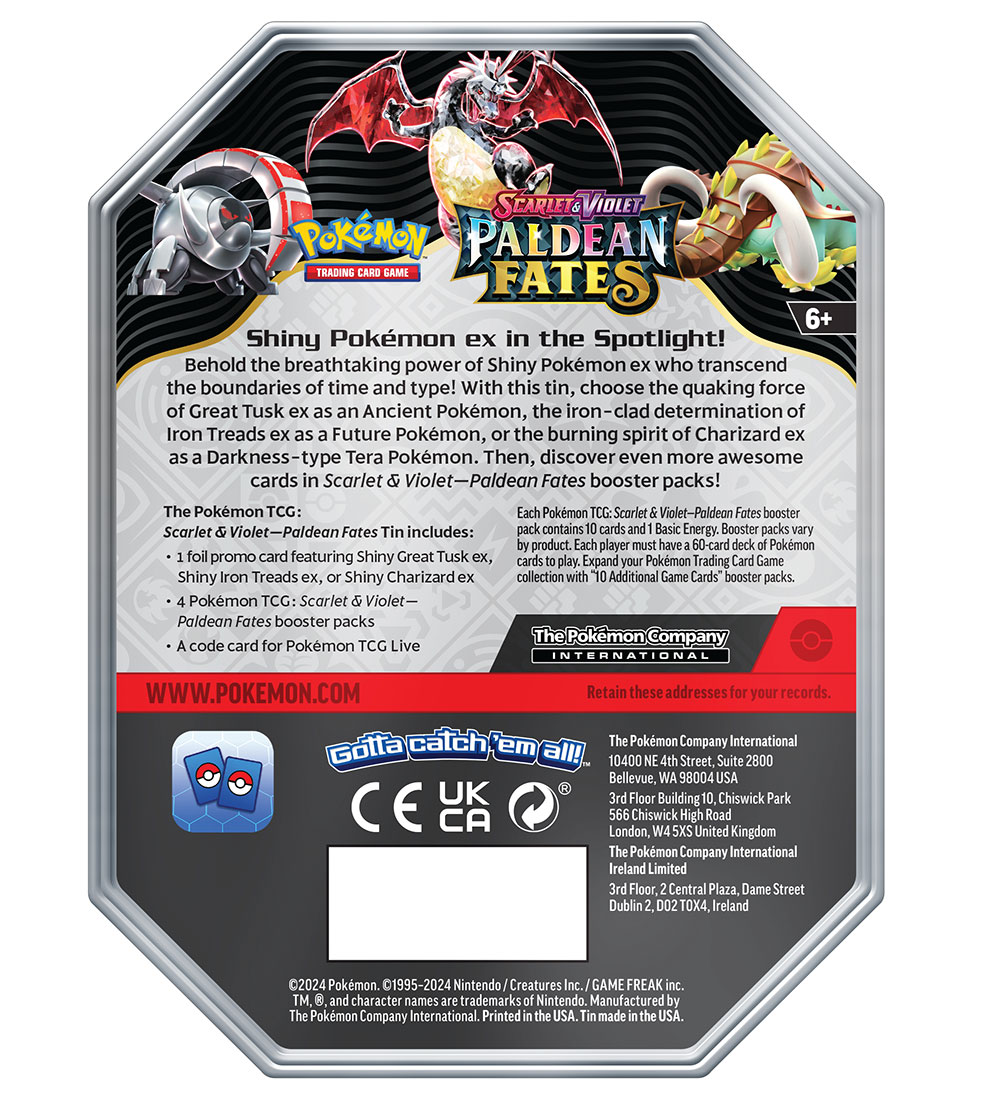 Pokémon Samlekort - Scarlet & Violet - Paldean Fates Tin - Shiny