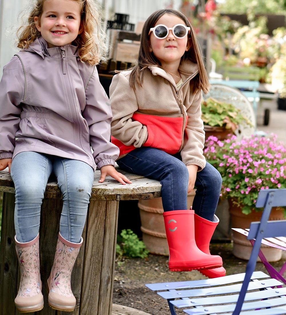 Mikk-Line Gummistøvler - Wellies - Warm Taupe m. Blomster