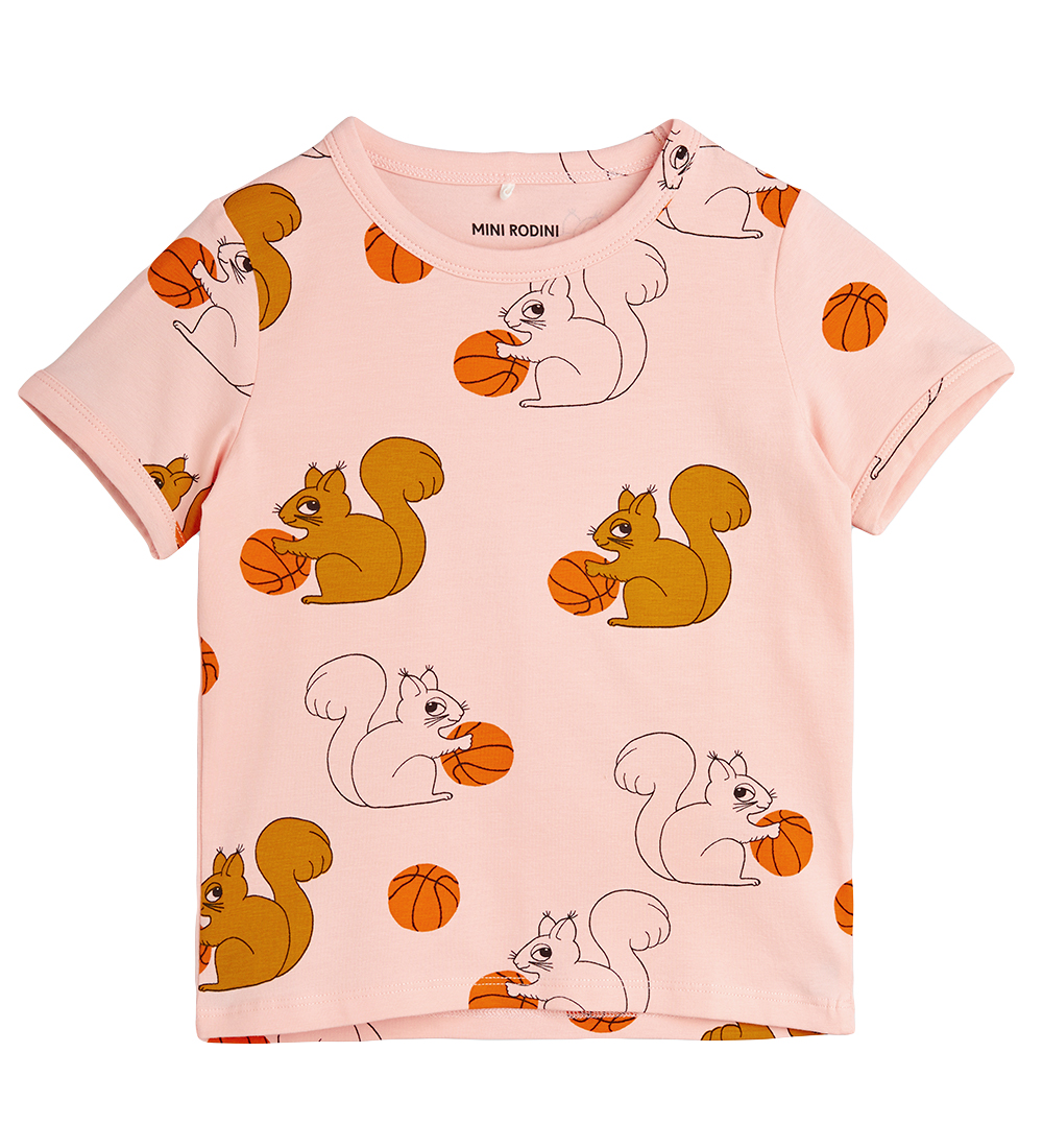 Mini Rodini T-shirt - Squirrels - Pink