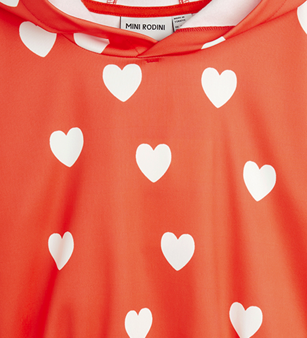 Mini Rodini Hættetrøje - Hearts - Rød