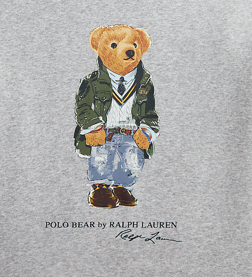 Polo Ralph Lauren Hættetrøje - Gråmeleret m. Bamse