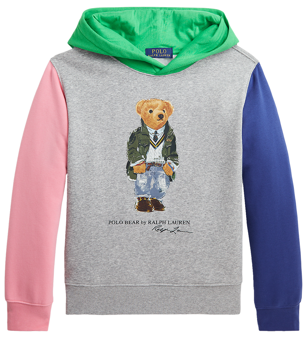 Polo Ralph Lauren Hættetrøje - Gråmeleret m. Bamse