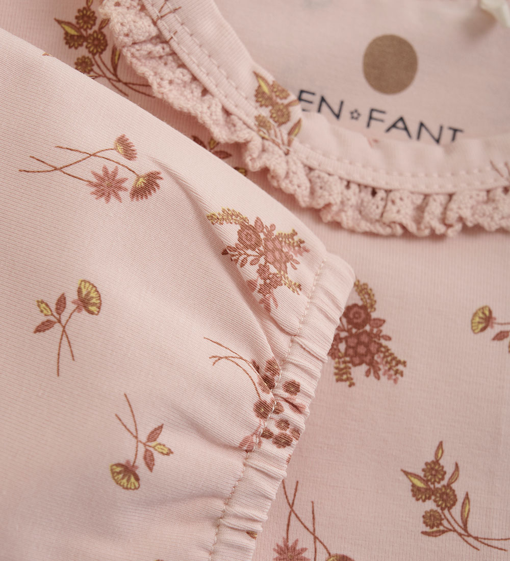 En Fant Body l/æ - AOP - Peach Whip m. Blomster
