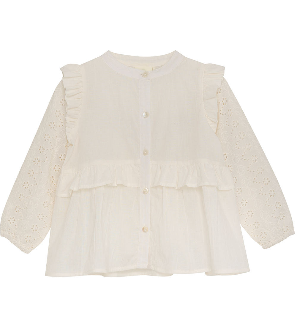 En Fant Skjorte - Broderie Anglaise - Eggnog