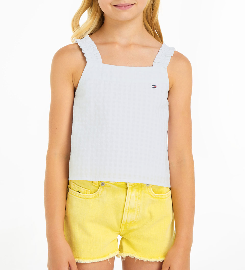 Tommy Hilfiger Top - Seersucker Gingham - Hvid