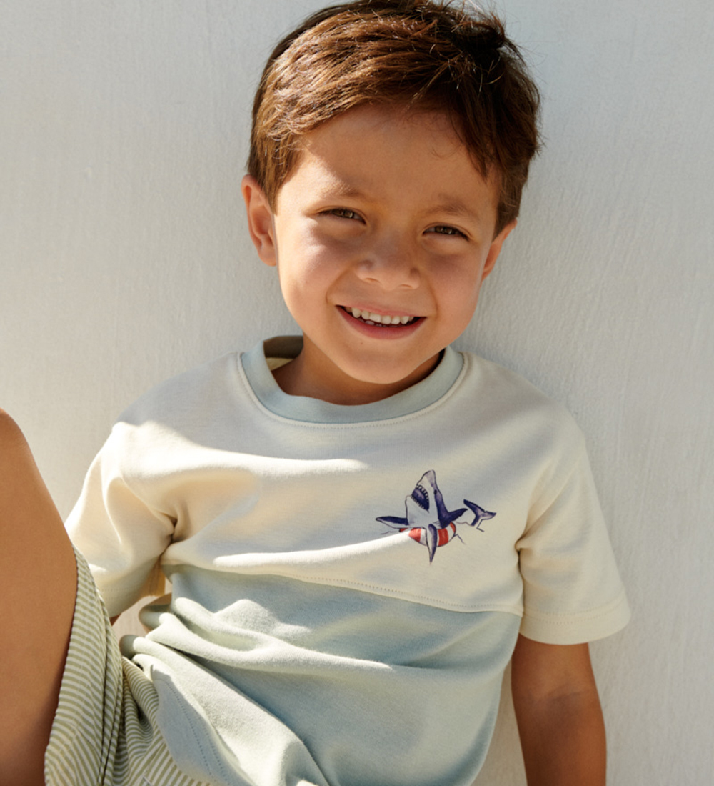 Wheat T-shirt - Oliver - Sea Mist