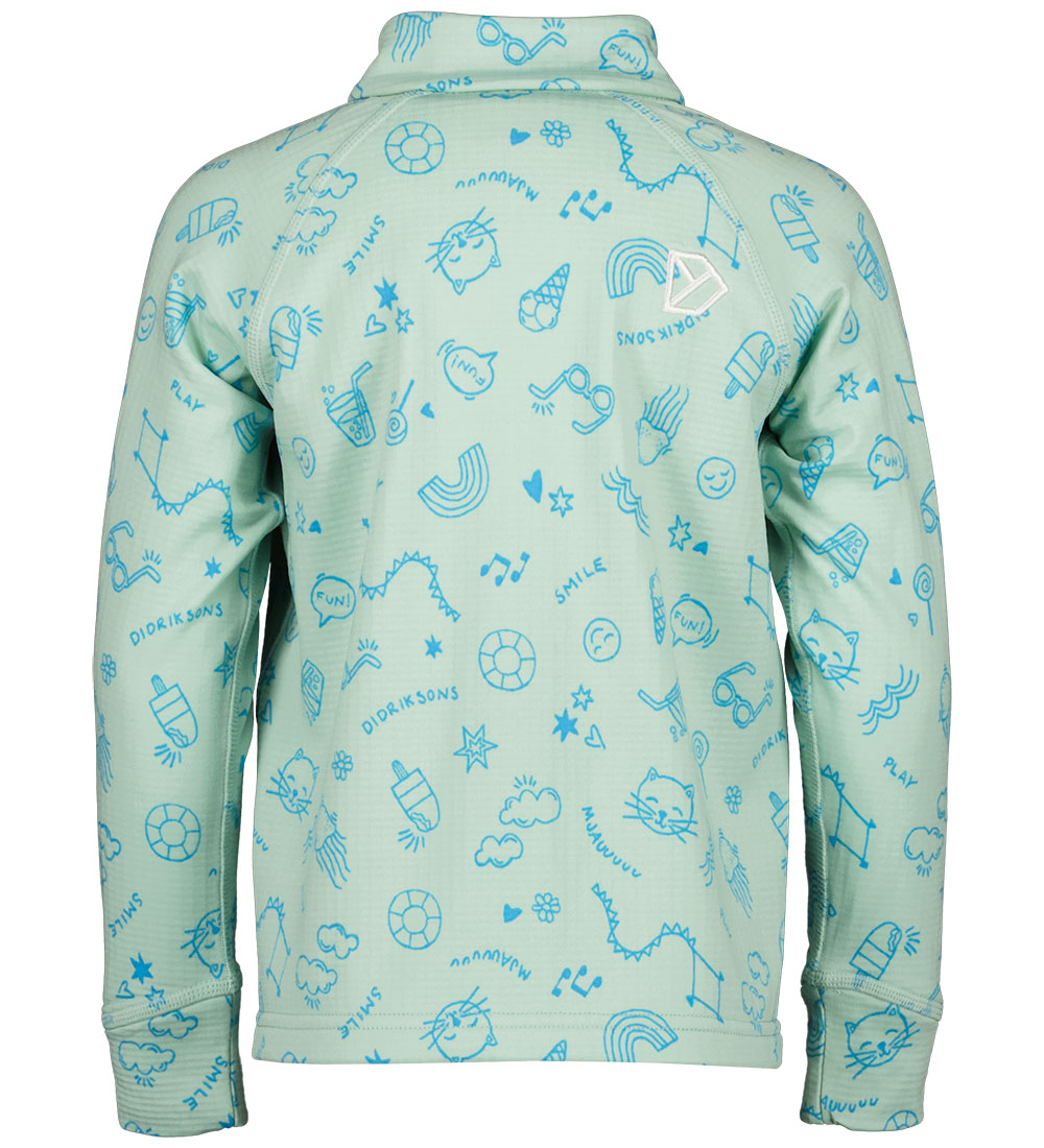 Didriksons Cardigan - Jadis - Doodle Pale Mint