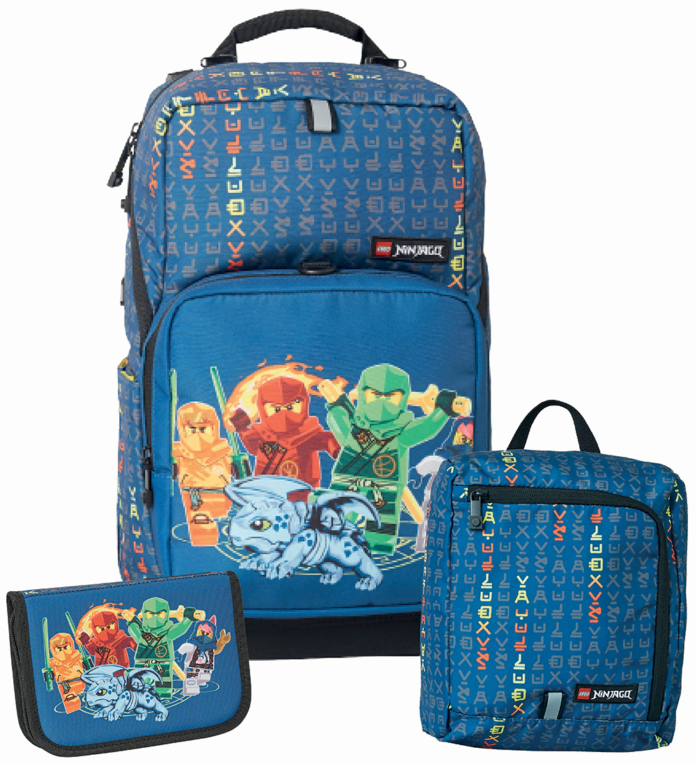 LEGO® Ninjago Skoletaskesæt - Optimo - Blå m. Print
