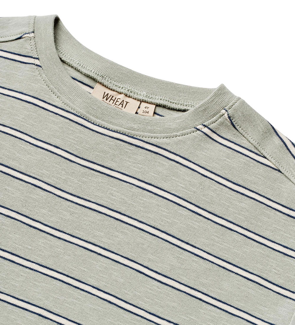 Wheat T-shirt - Tommy - Sea Mist Stripe