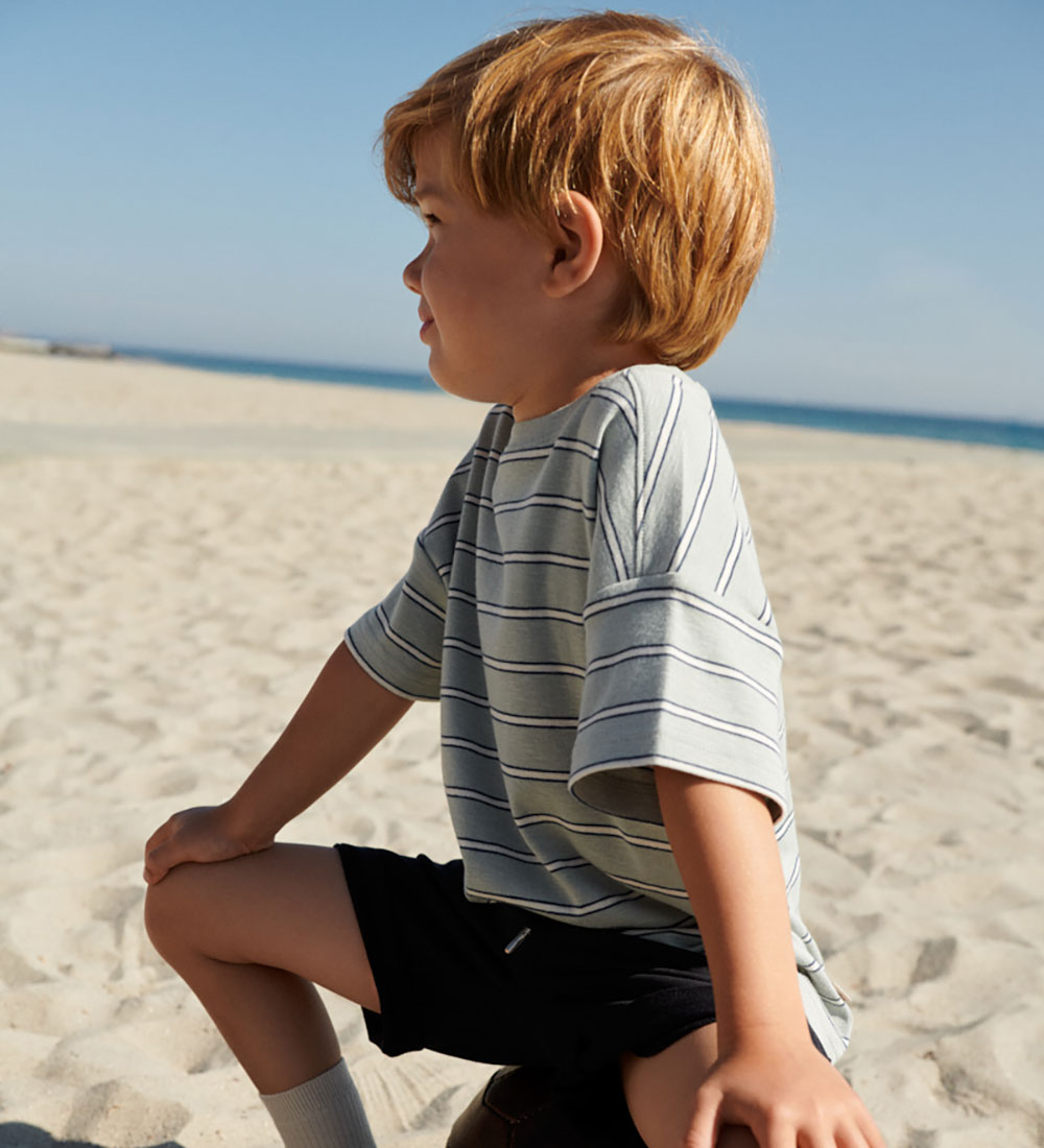 Wheat T-shirt - Tommy - Sea Mist Stripe
