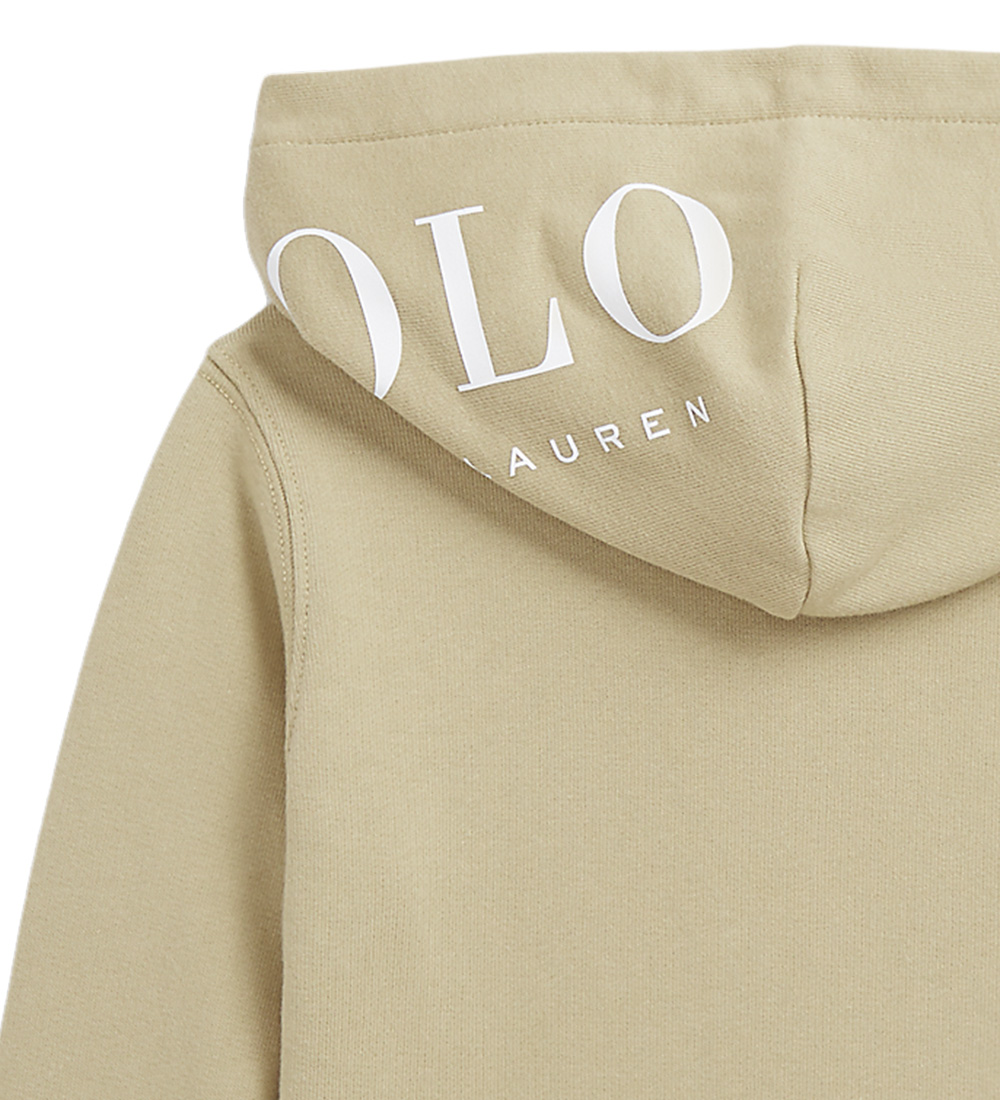 Polo Ralph Lauren Hættetrøje - Classic - Khaki m. Hvid