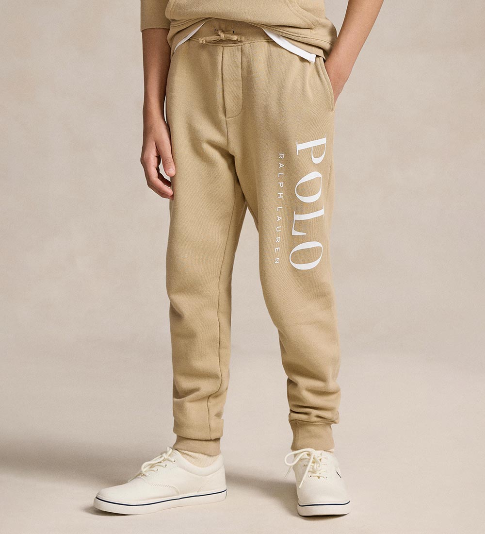 Polo Ralph Lauren Sweatpants - Khaki m. Hvid