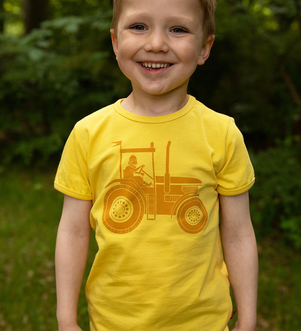 Danefæ T-Shirt - Danebasic - Faded Yellow Traktor