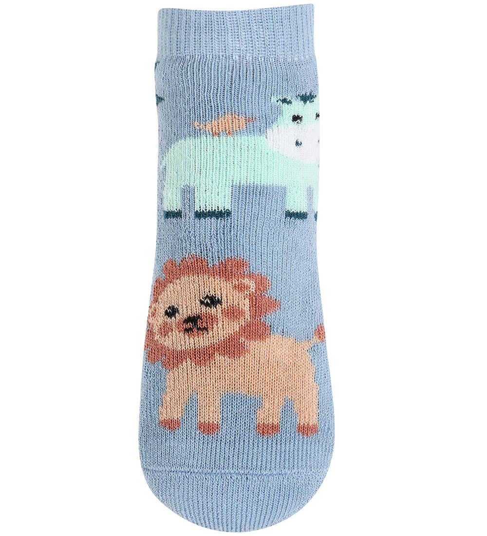 Melton Strømper m. Antiskrid - Let's Go - Faded Denim