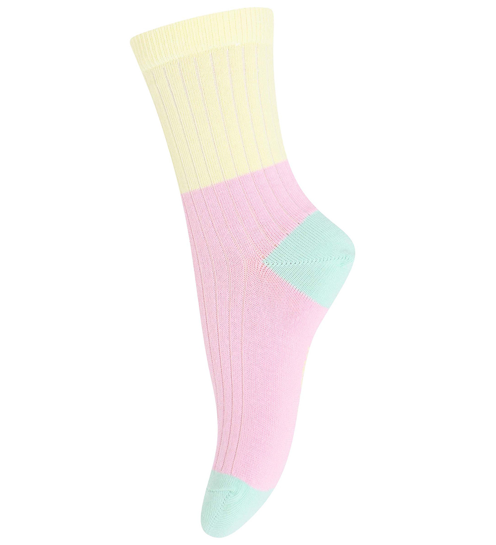 Melton Strømper - Rib - Pink Nectar
