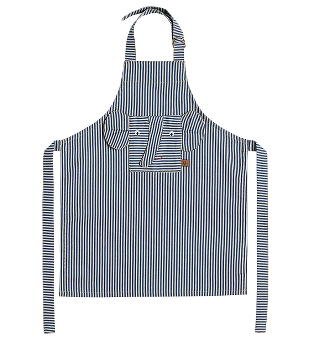 OYOY Forklæde - Denim - Elephant - Blå m. Striber