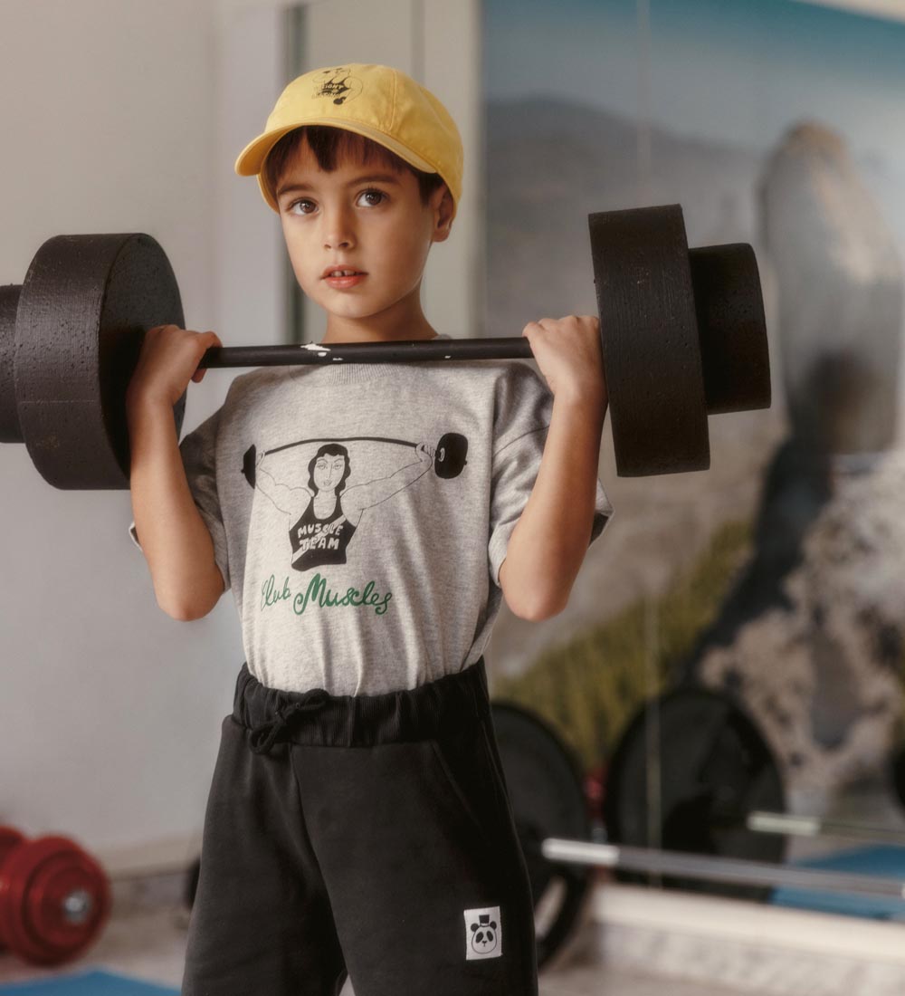 Mini Rodini T-shirt - Club Muscles - Grey Melange