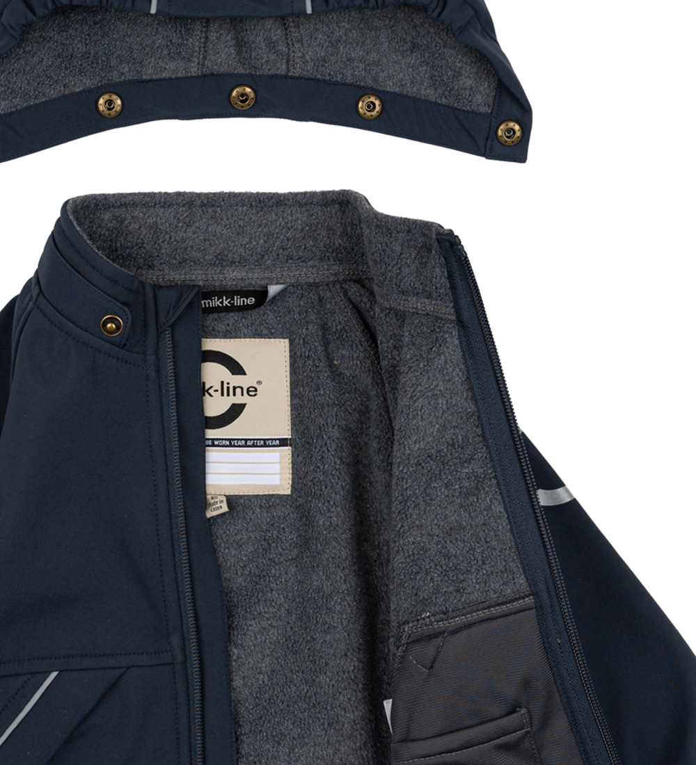 Mikk-Line Softshelljakke m. Fleece - Recycled - Blue Nights