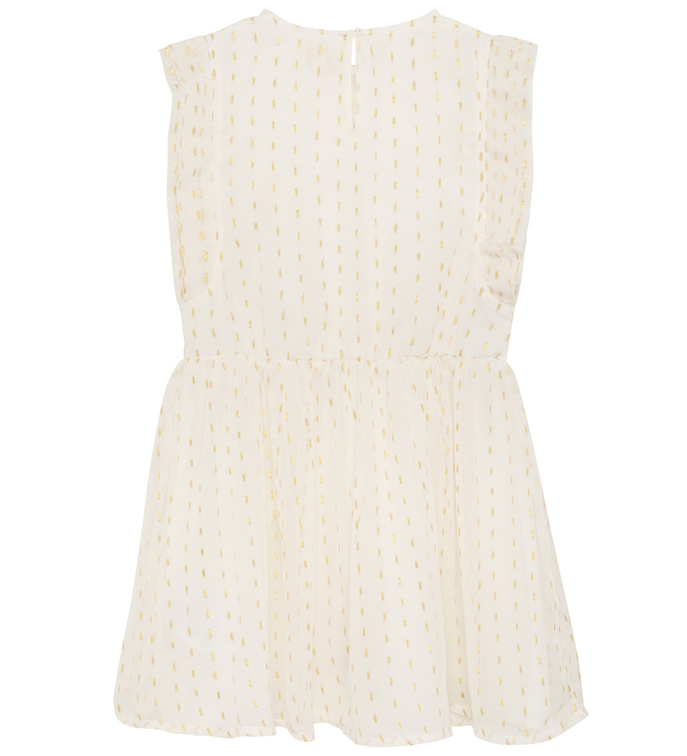 Creamie Kjole - Chiffon Lurex - Buttercream