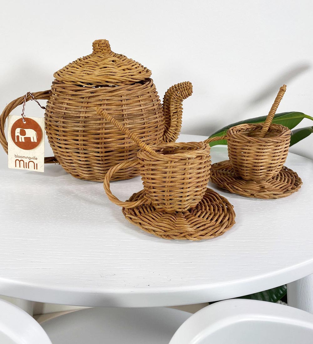 Bloomingville Mini Køkkensæt - Mikkeline - Rattan - Brun