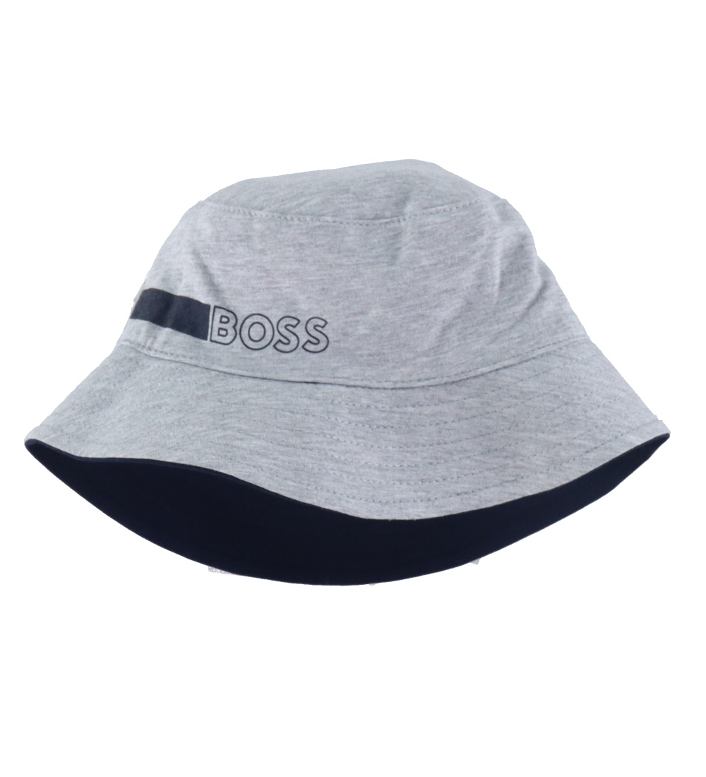 BOSS Bøllehat - Vendbar - Navy/Gråmeleret