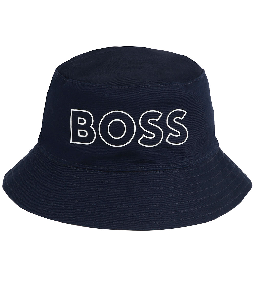 BOSS Bøllehat - Vendbar - Navy/Gråmeleret