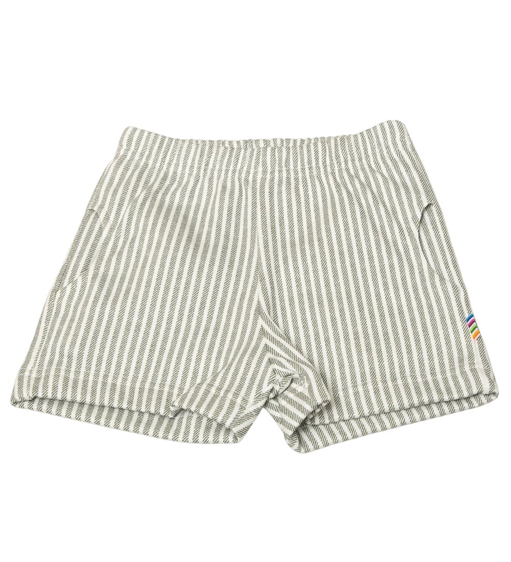 Joha Shorts - Støvet Grøn/Hvid Stibet