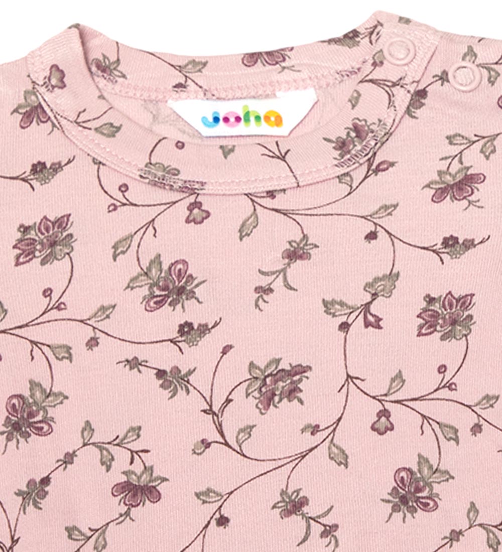 Joha Body k/æ - Bambus - Lyserød m. Blomster