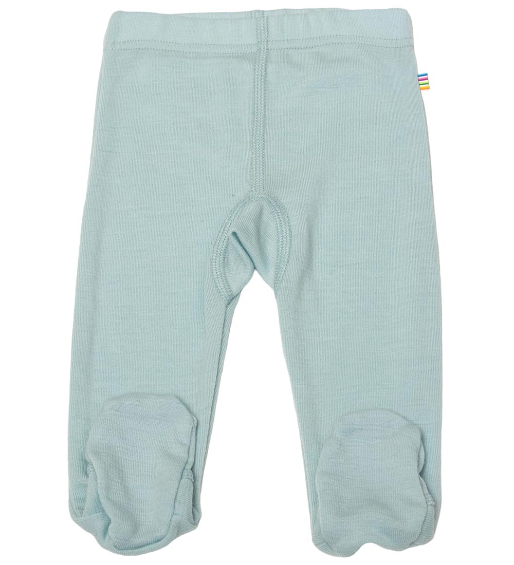 Joha Leggings m. Fødder - Uld - Støvet Blå