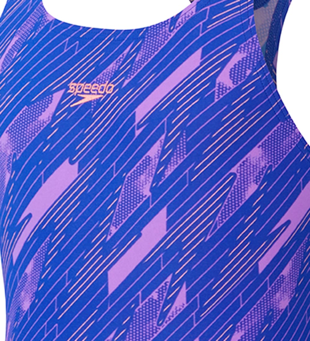 Speedo Badedragt - Hyperboom Allover Medalist - Blue/Pink