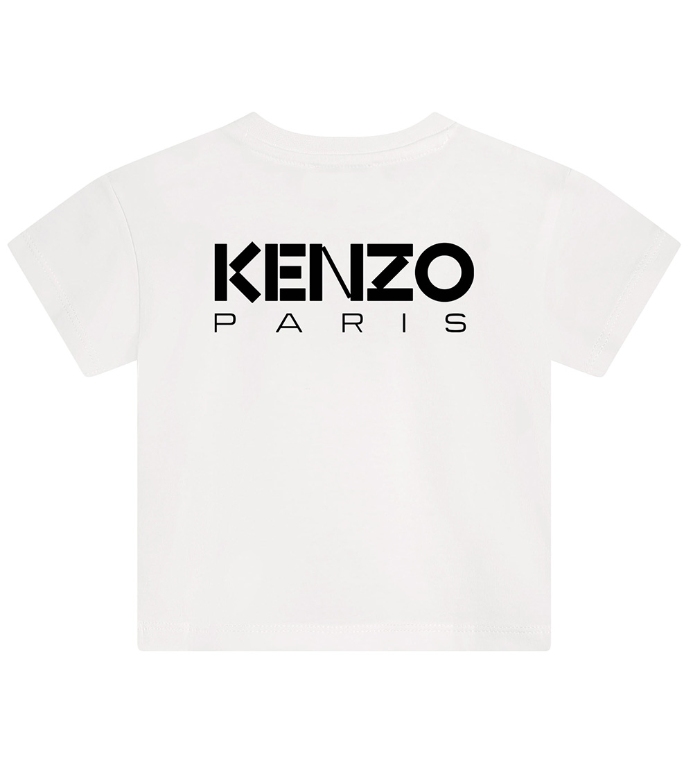 Kenzo T-shirt - Ivory/Rød m. Blomst