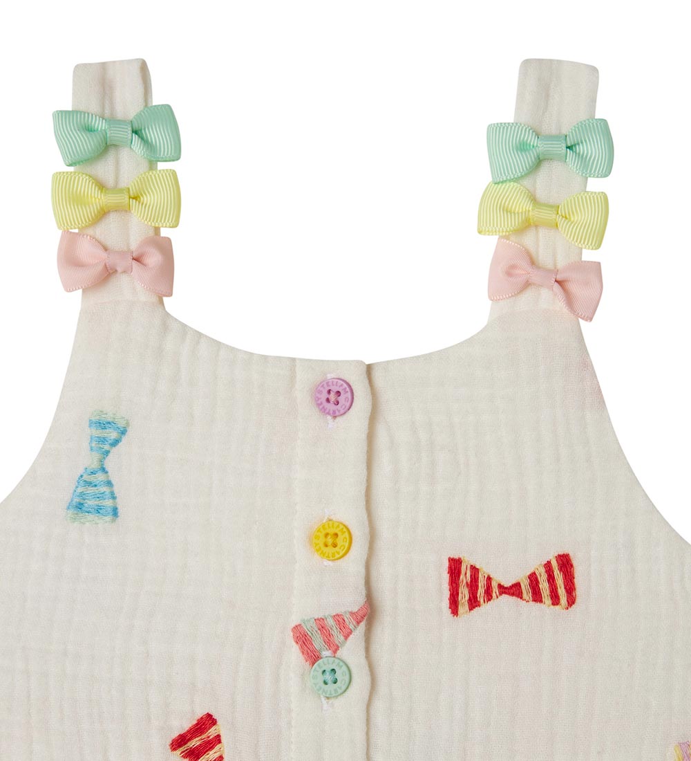 Stella McCartney Kids Kjole m. Bloomers - Hvid m. Sløjfer
