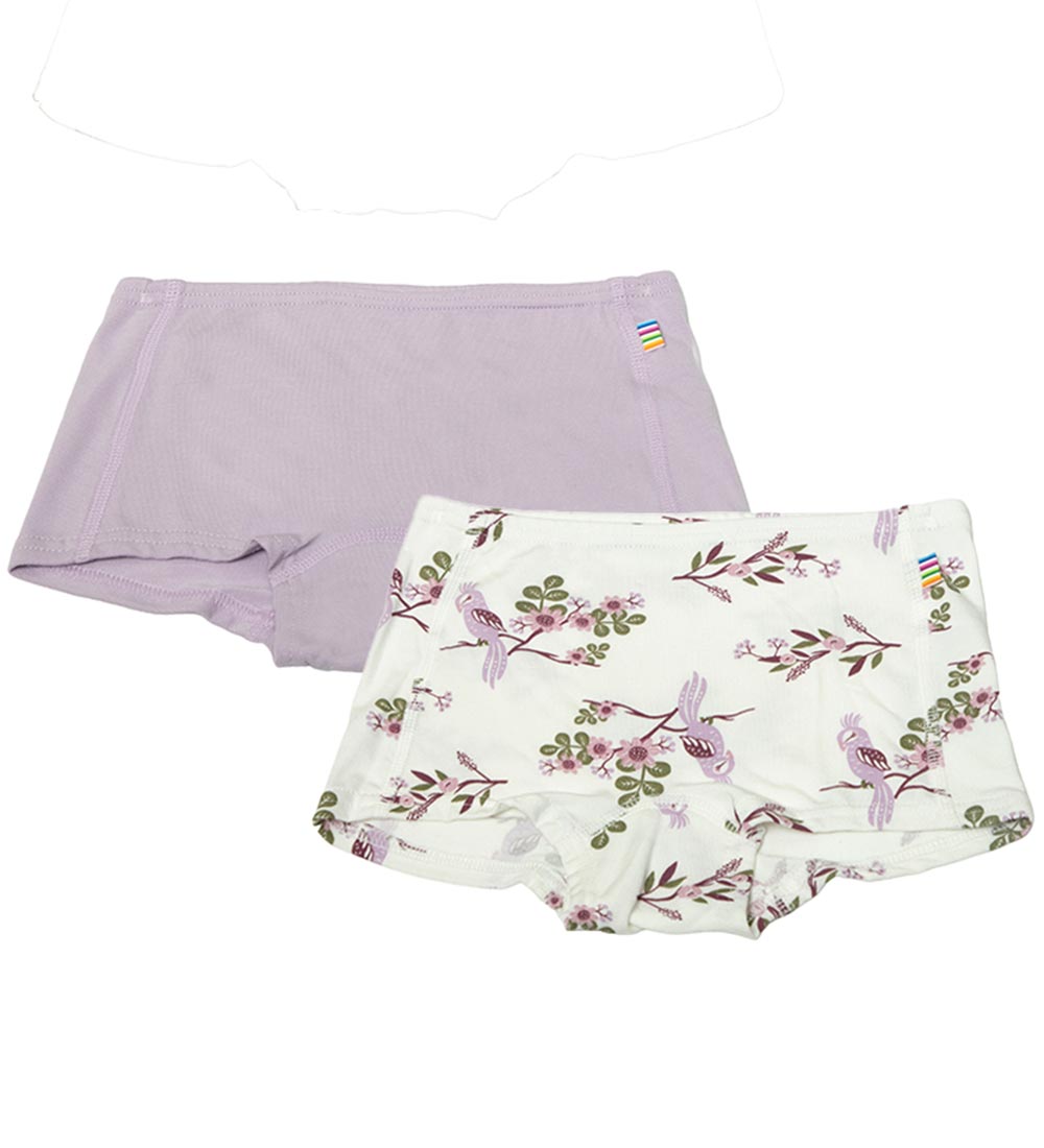 Joha Hipster - 2 pak - Bambus - Off White/Lilla m. Papegøje