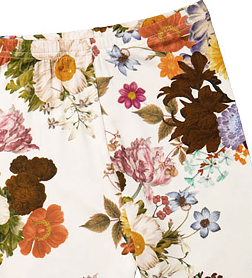 Christina Rohde Leggings - Hvid m. Blomster