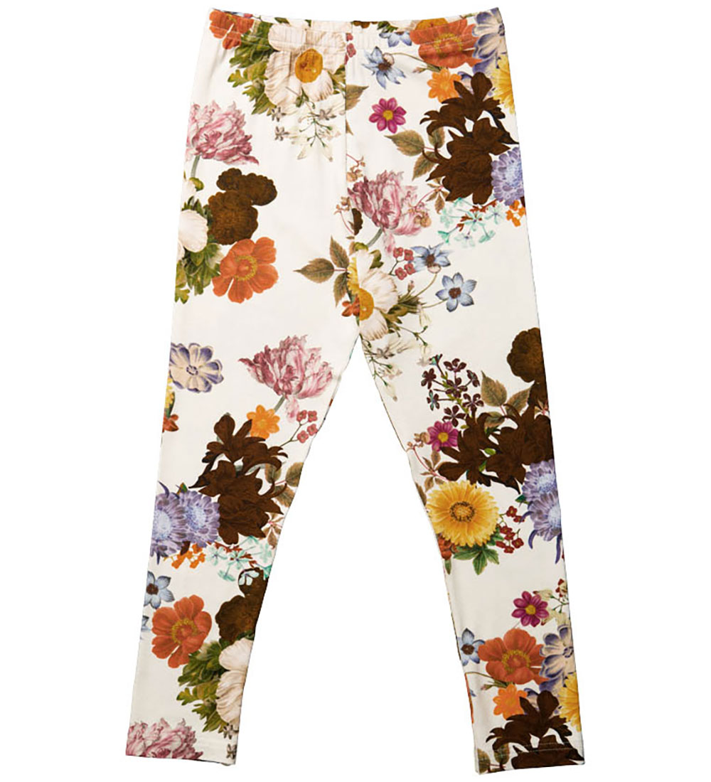 Christina Rohde Leggings - Hvid m. Blomster